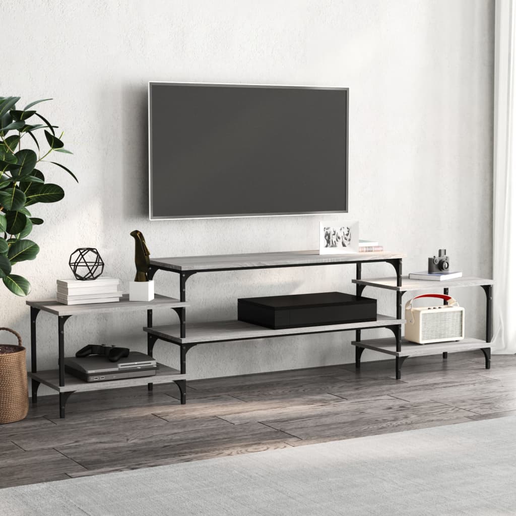 vidaXL Szafka pod TV, szary dąb sonoma, 197x35x52 cm