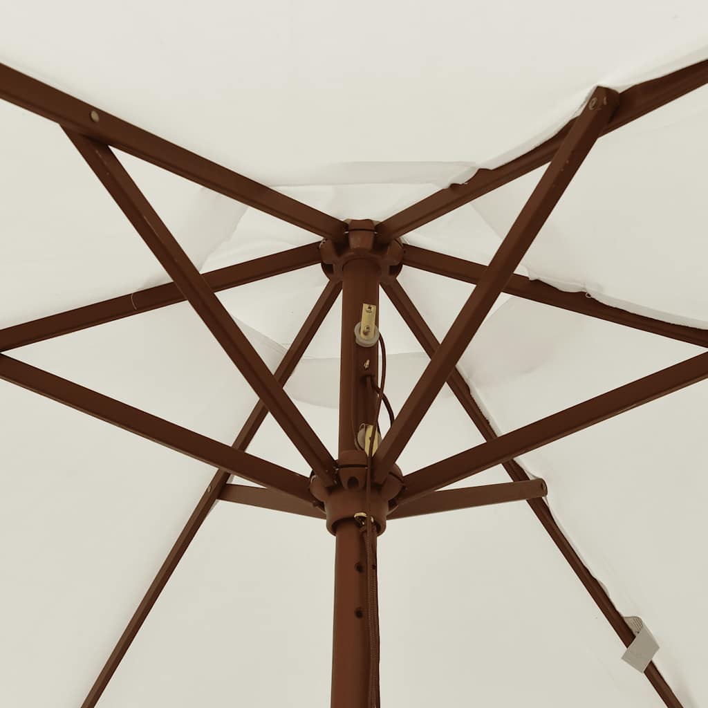 vidaXL Parasol ogrodowy na drewnianym słupku, piaskowy, 196x231 cm