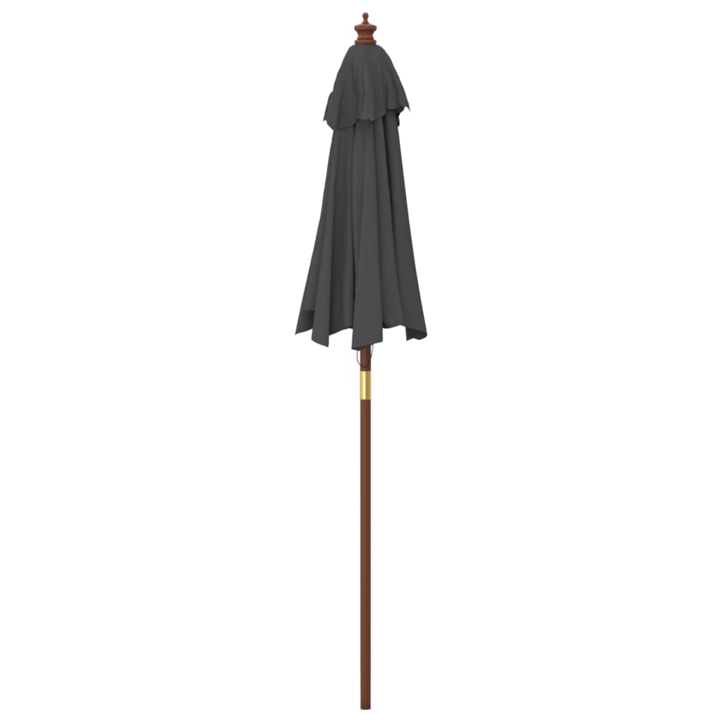 vidaXL Parasol ogrodowy na drewnianym słupku, antracytowy, 196x231 cm
