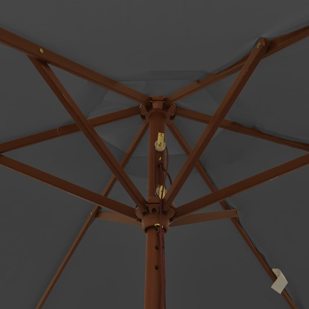 vidaXL Parasol ogrodowy na drewnianym słupku, antracytowy, 196x231 cm