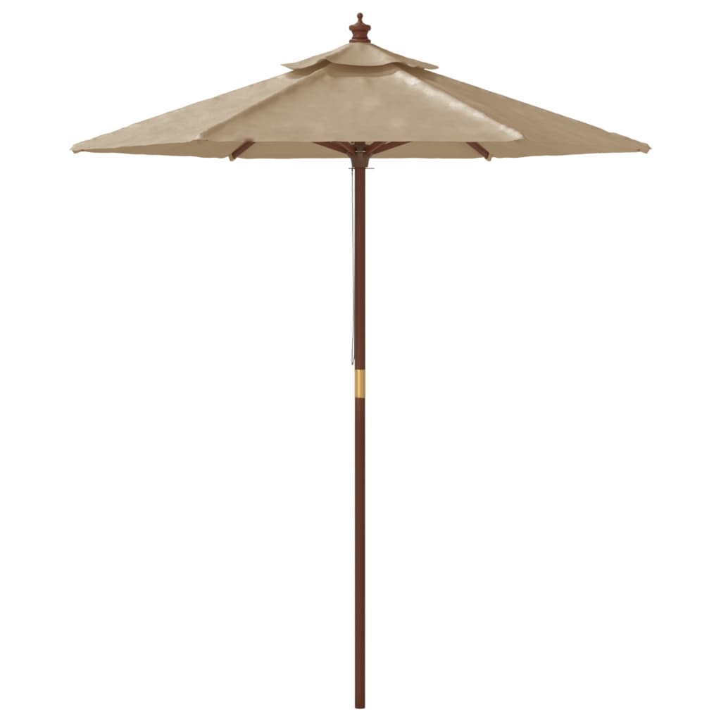 vidaXL Parasol ogrodowy na drewnianym słupku, taupe, 196x231 cm