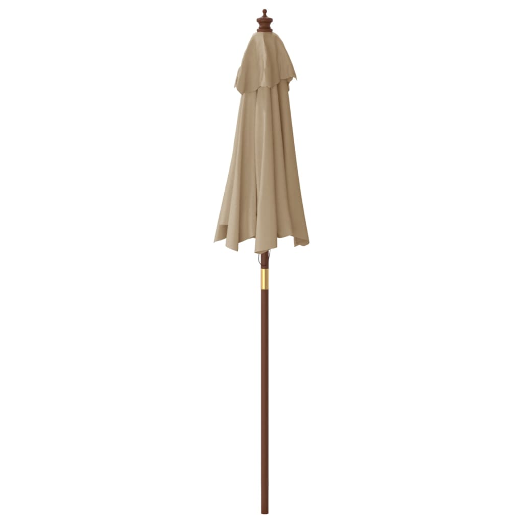 vidaXL Parasol ogrodowy na drewnianym słupku, taupe, 196x231 cm