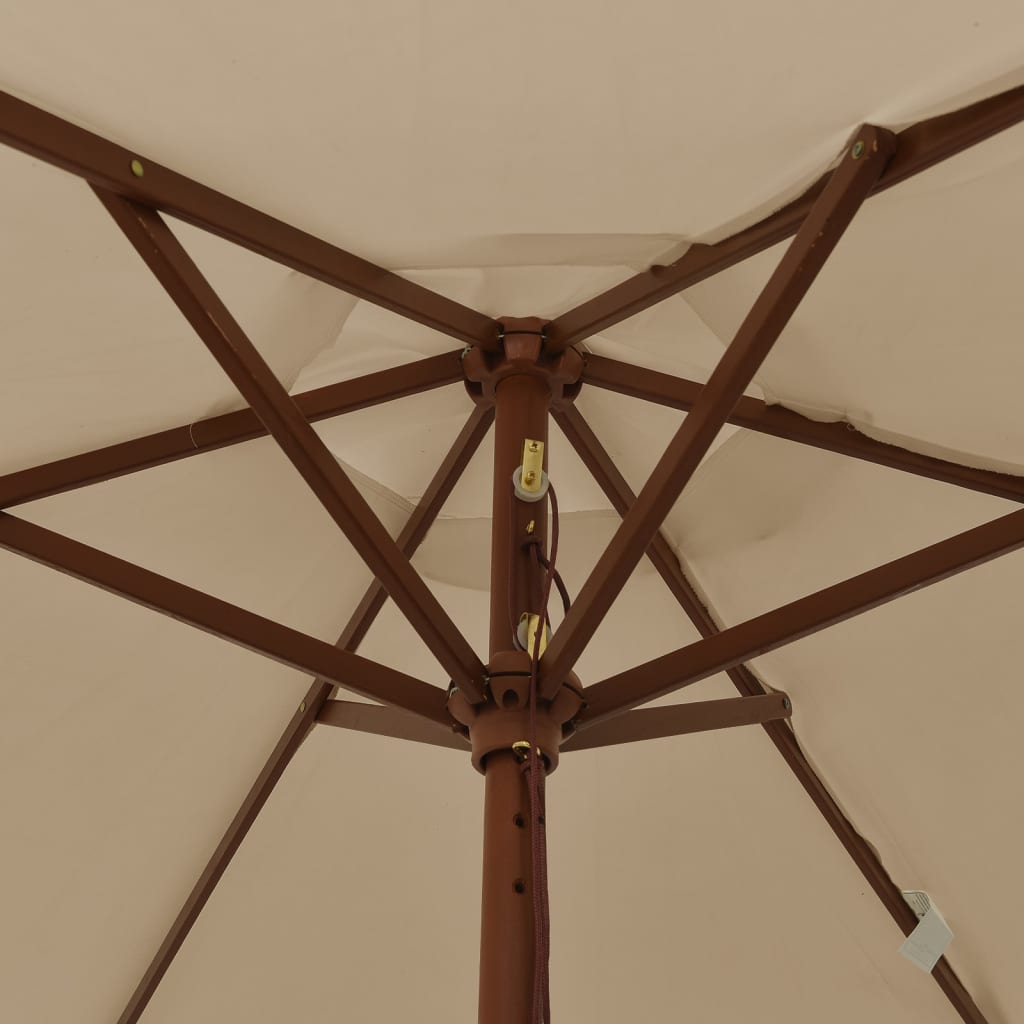 vidaXL Parasol ogrodowy na drewnianym słupku, taupe, 196x231 cm