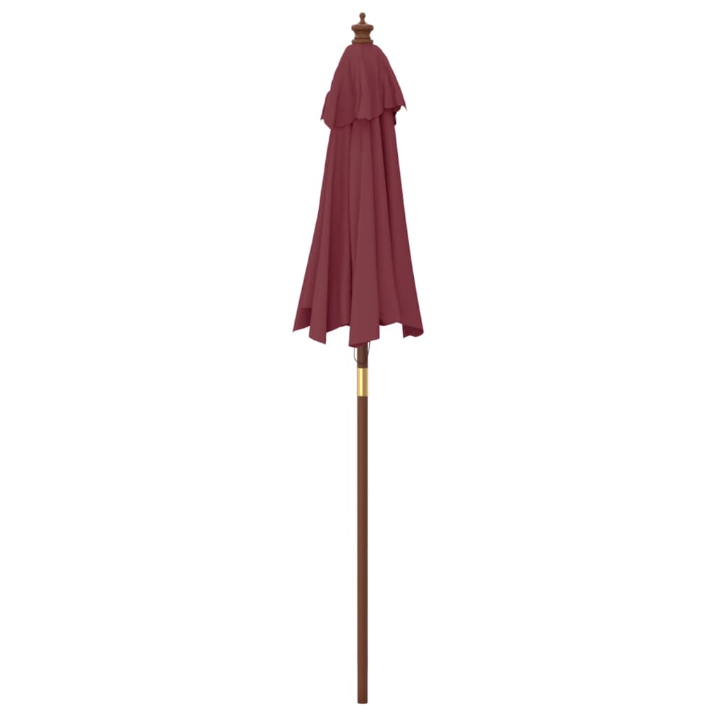 vidaXL Parasol ogrodowy na drewnianym słupku, bordo, 196x231 cm