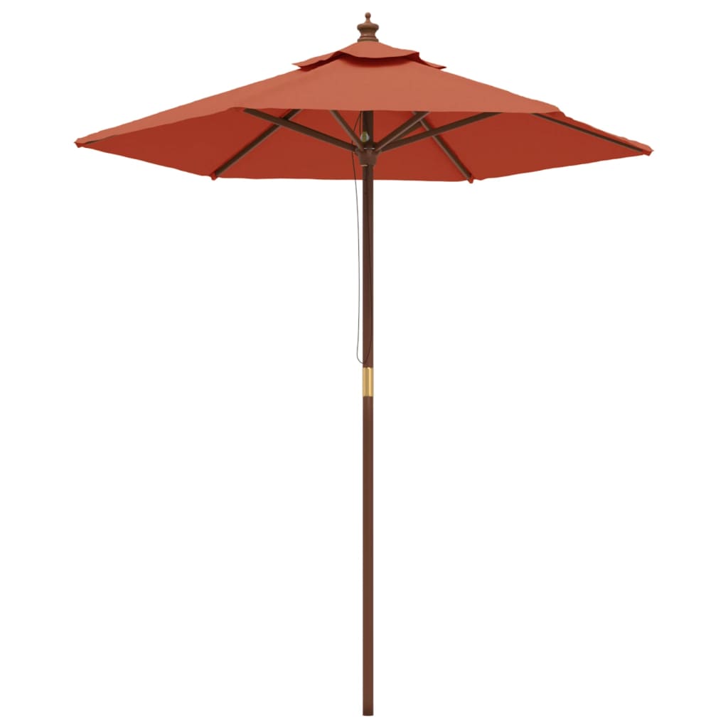 vidaXL Parasol ogrodowy na drewnianym słupku, terakotowy, 196x231 cm
