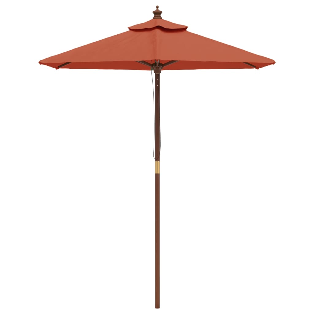 vidaXL Parasol ogrodowy na drewnianym słupku, terakotowy, 196x231 cm