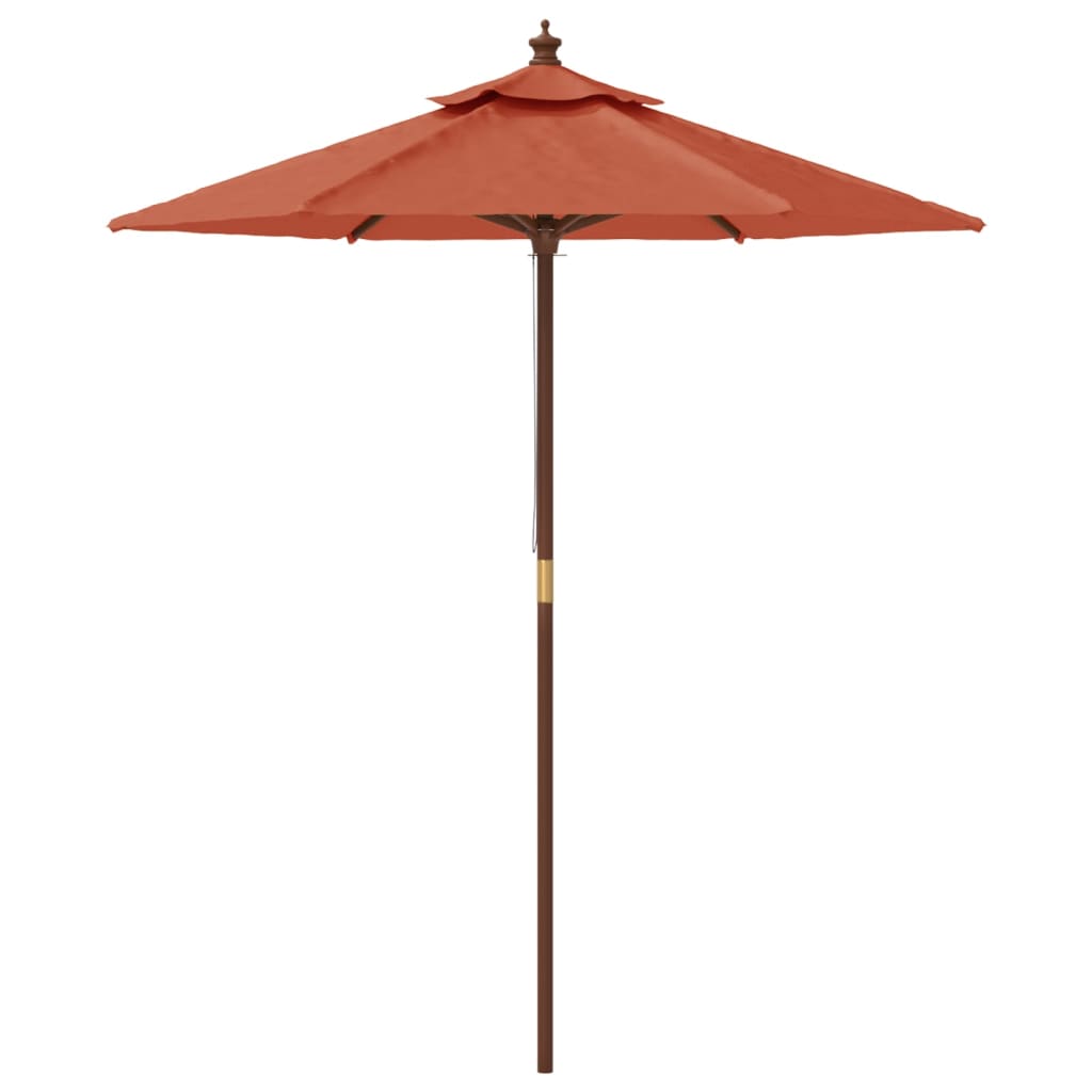 vidaXL Parasol ogrodowy na drewnianym słupku, terakotowy, 196x231 cm