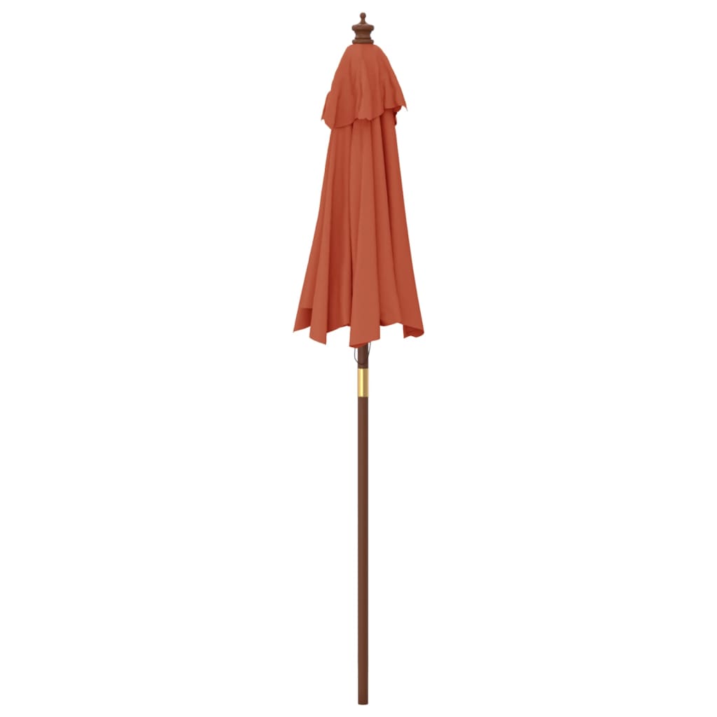 vidaXL Parasol ogrodowy na drewnianym słupku, terakotowy, 196x231 cm