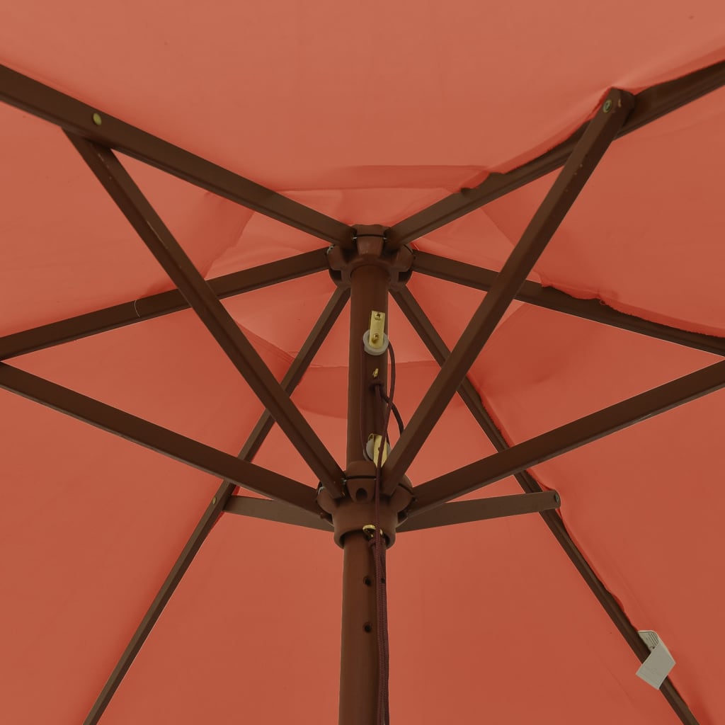 vidaXL Parasol ogrodowy na drewnianym słupku, terakotowy, 196x231 cm