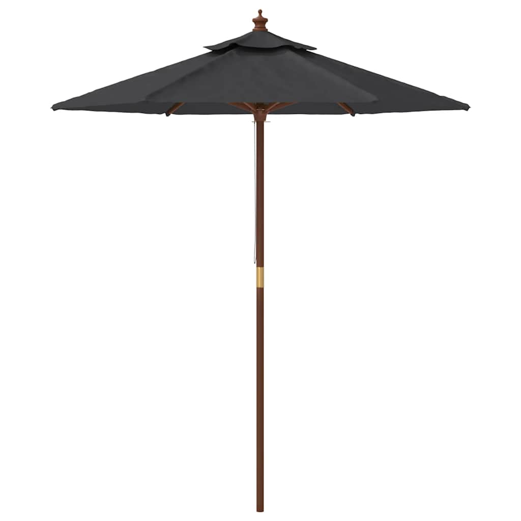 vidaXL Parasol ogrodowy na drewnianym słupku, czarny, 196x231 cm