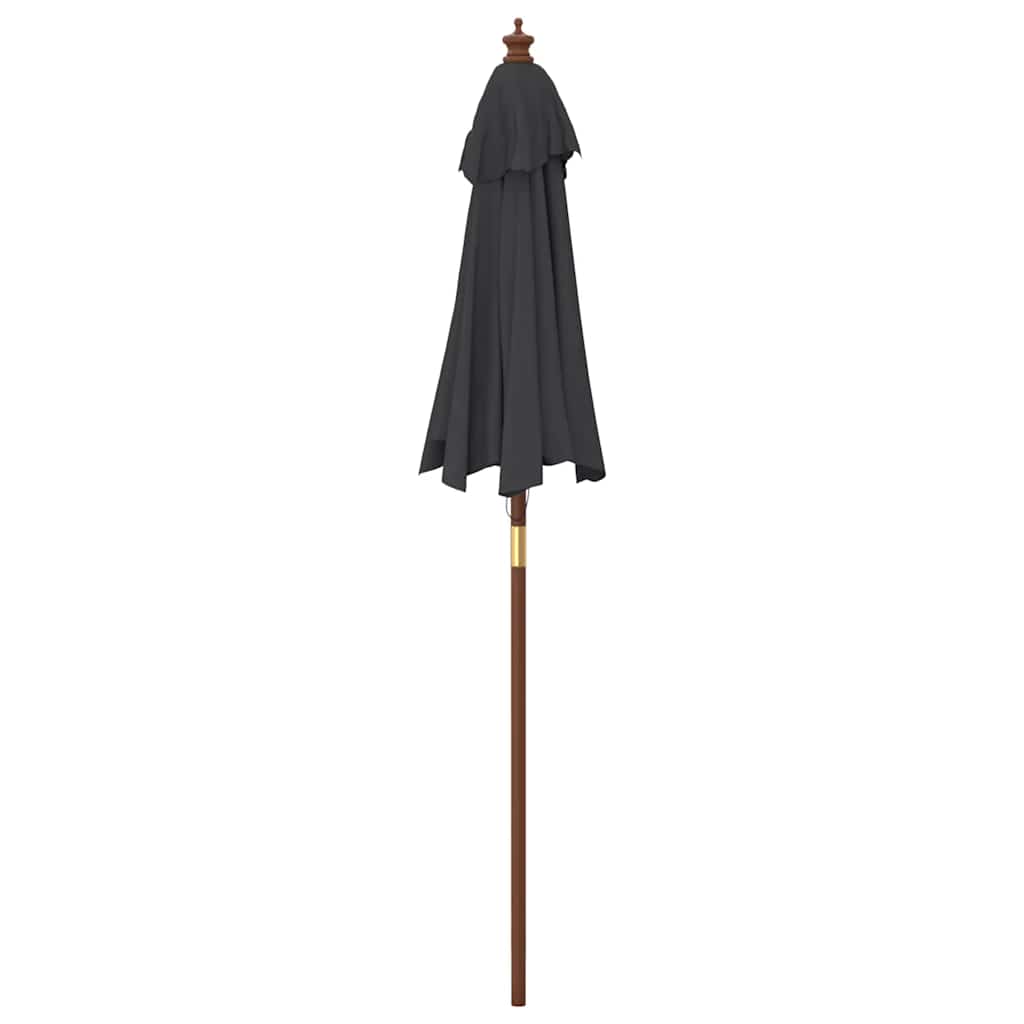 vidaXL Parasol ogrodowy na drewnianym słupku, czarny, 196x231 cm