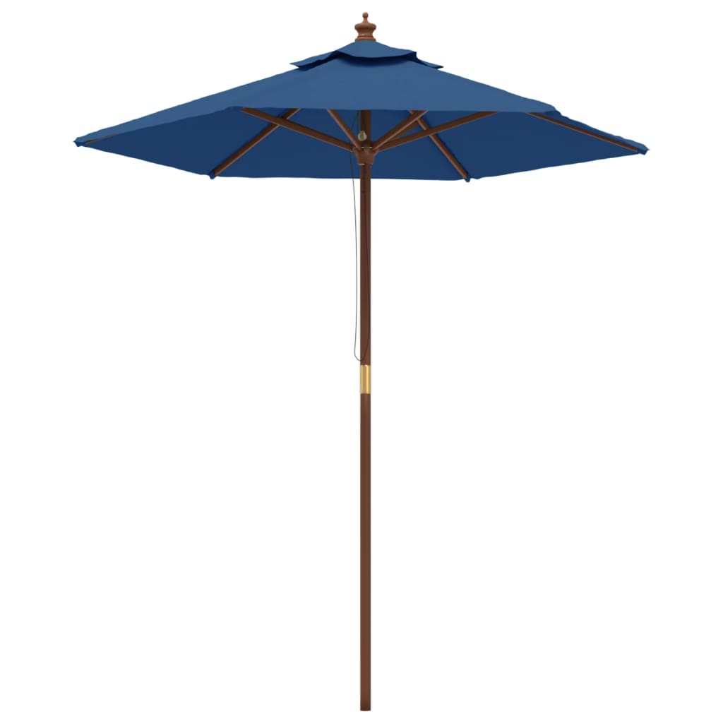 vidaXL Parasol ogrodowy na drewnianym słupku, lazurowy, 196x231 cm