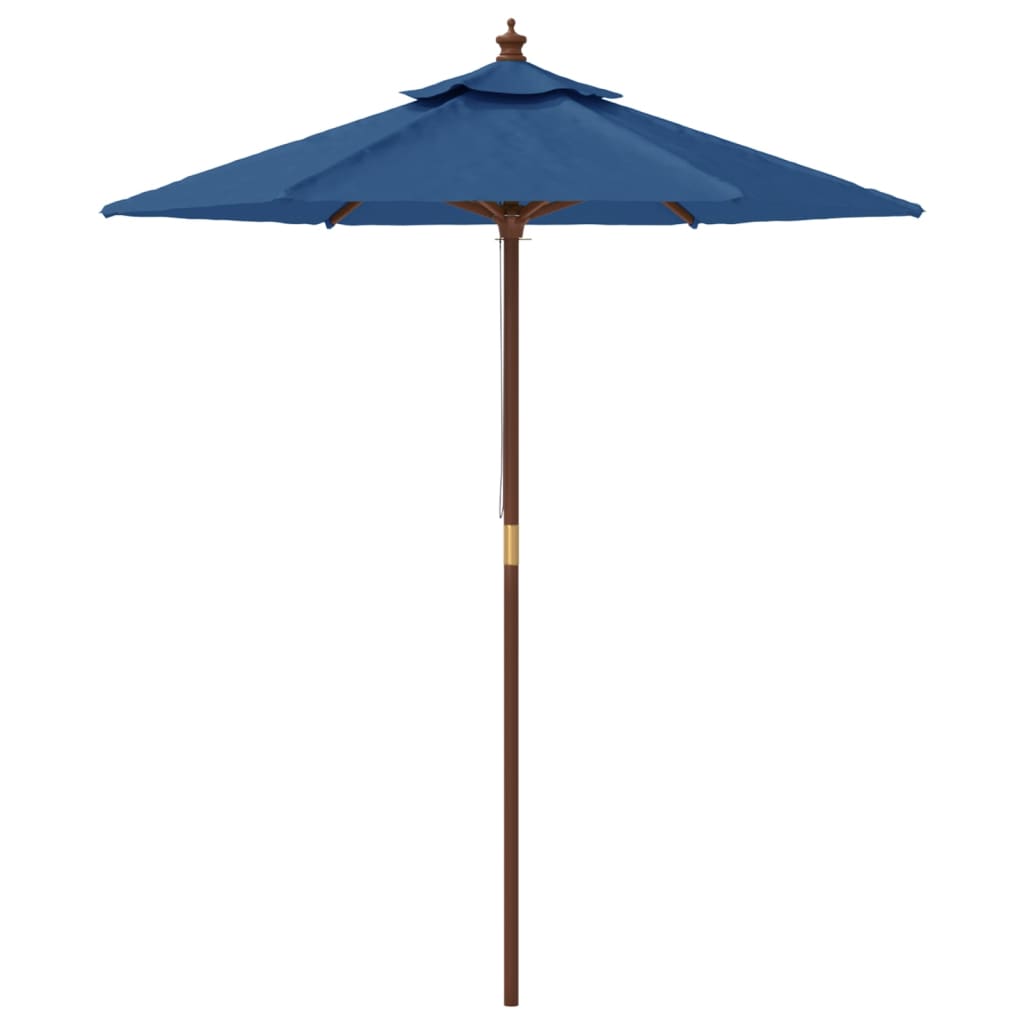 vidaXL Parasol ogrodowy na drewnianym słupku, lazurowy, 196x231 cm