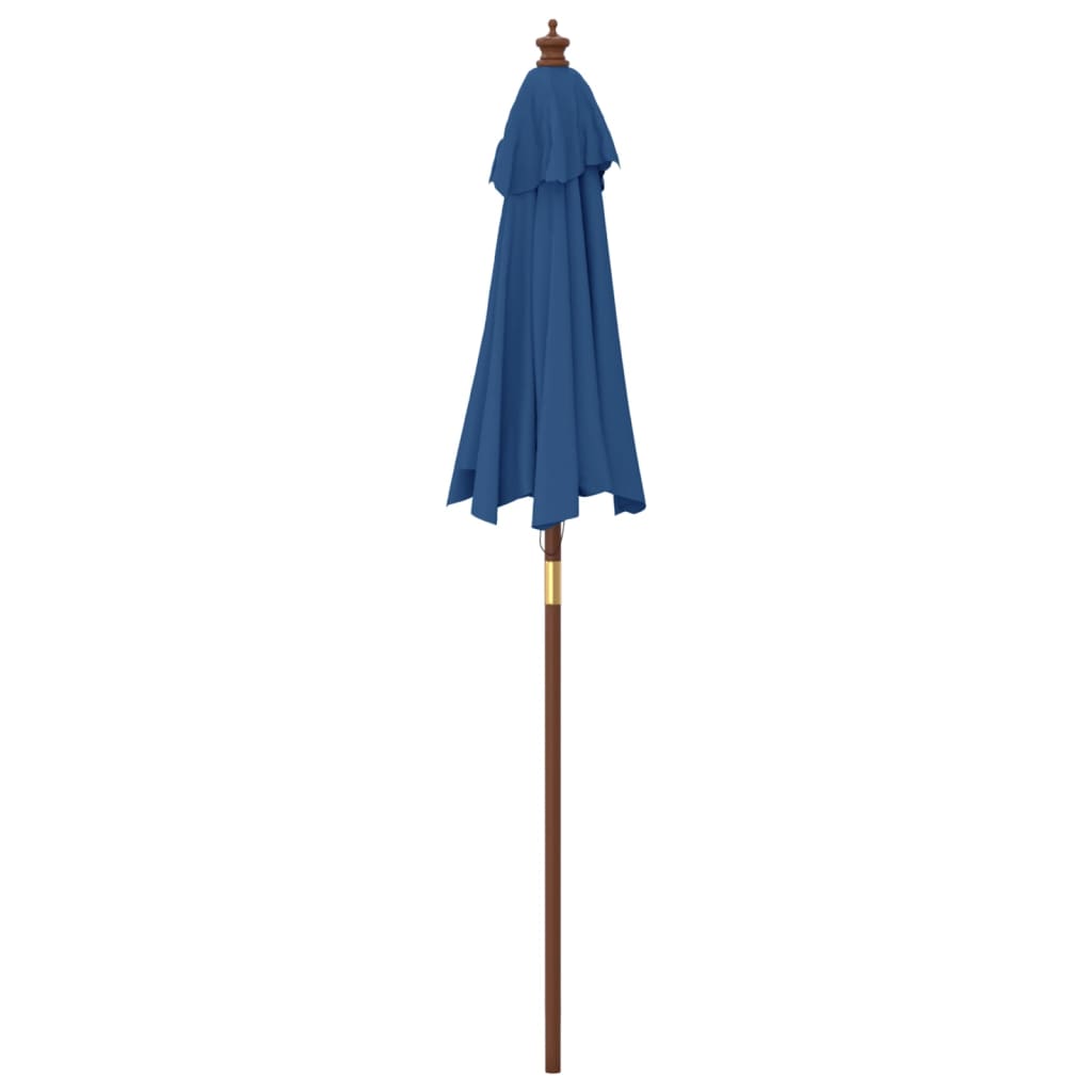 vidaXL Parasol ogrodowy na drewnianym słupku, lazurowy, 196x231 cm