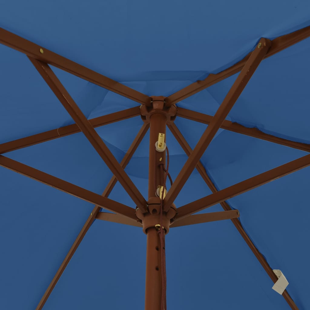 vidaXL Parasol ogrodowy na drewnianym słupku, lazurowy, 196x231 cm