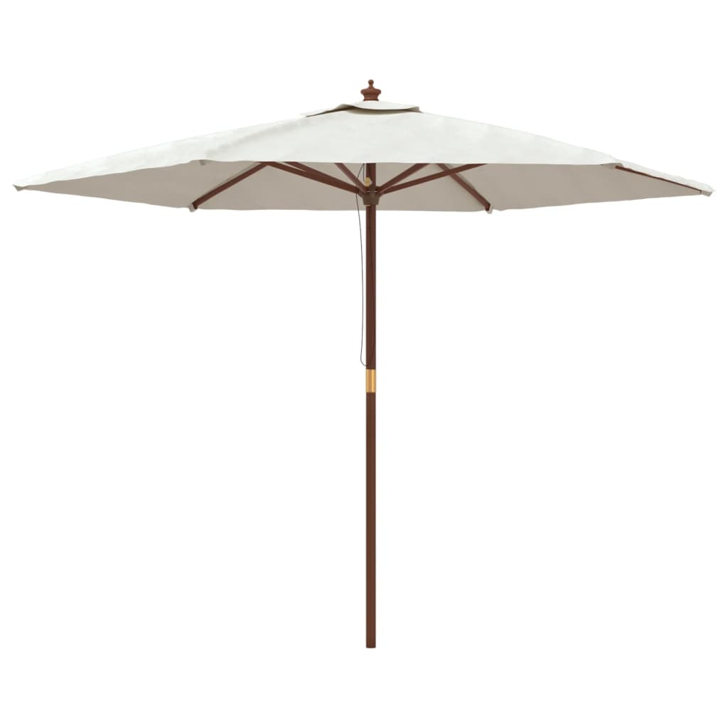 vidaXL Parasol ogrodowy na drewnianym słupku, piaskowy, 299x240 cm