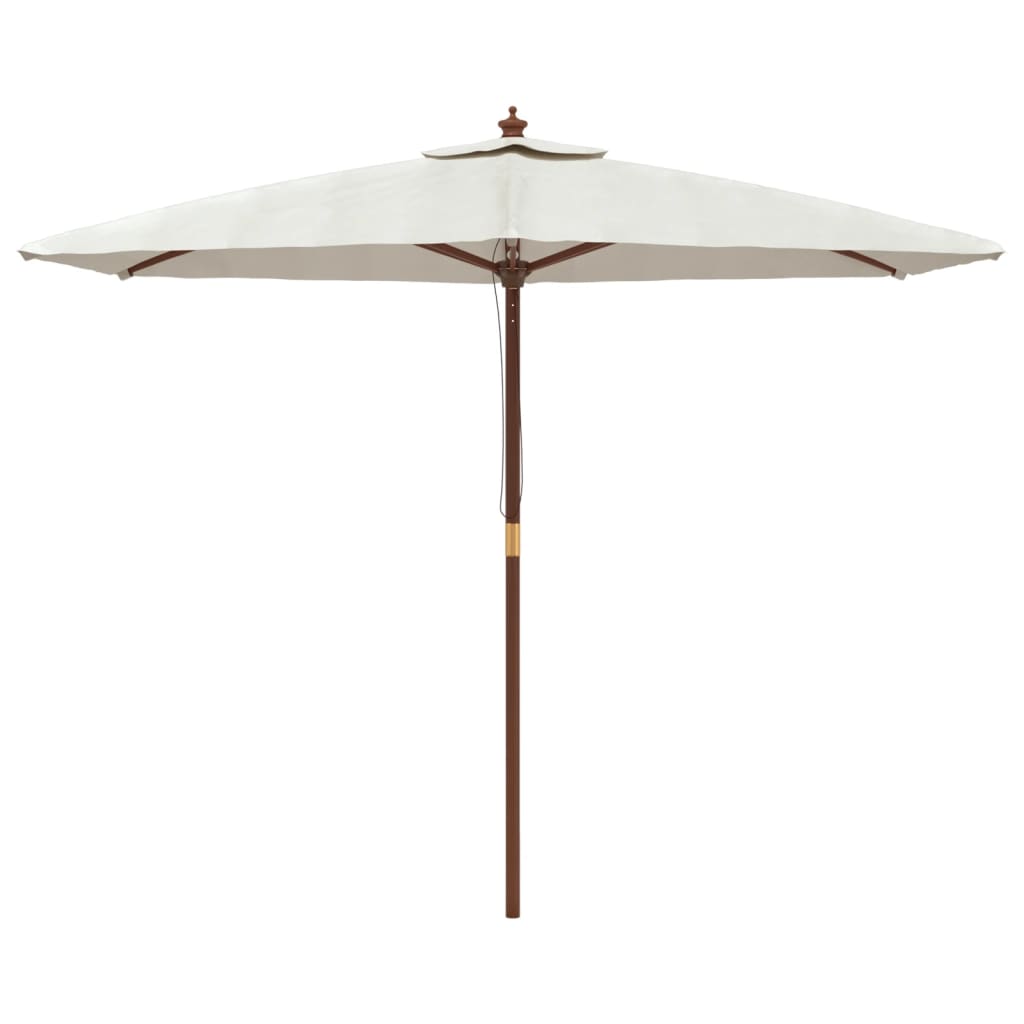vidaXL Parasol ogrodowy na drewnianym słupku, piaskowy, 299x240 cm