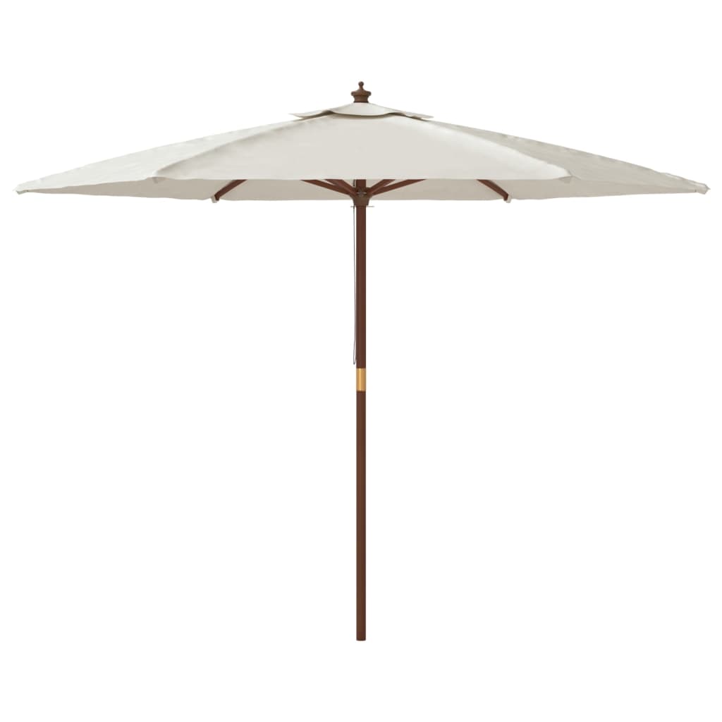 vidaXL Parasol ogrodowy na drewnianym słupku, piaskowy, 299x240 cm