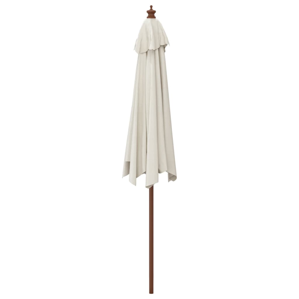 vidaXL Parasol ogrodowy na drewnianym słupku, piaskowy, 299x240 cm