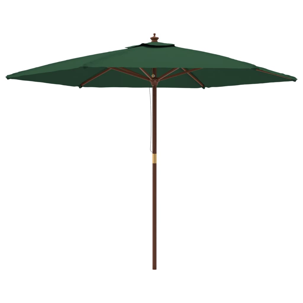 vidaXL Parasol ogrodowy na drewnianym słupku, zielony, 299x240 cm