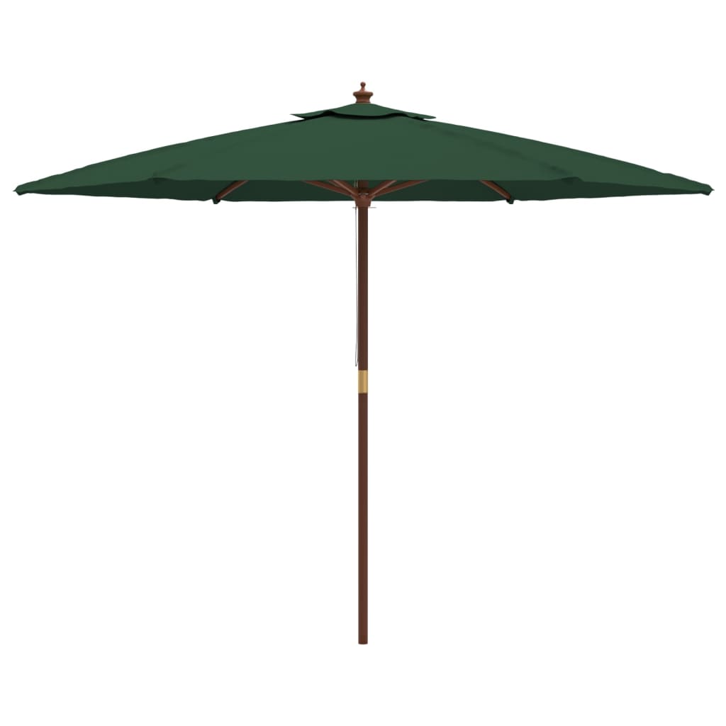 vidaXL Parasol ogrodowy na drewnianym słupku, zielony, 299x240 cm