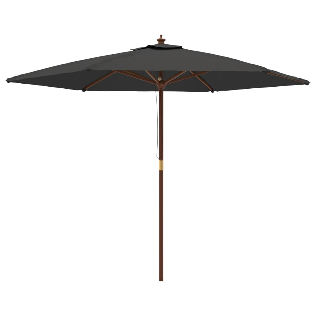 vidaXL Parasol ogrodowy na drewnianym słupku, antracytowy, 299x240 cm