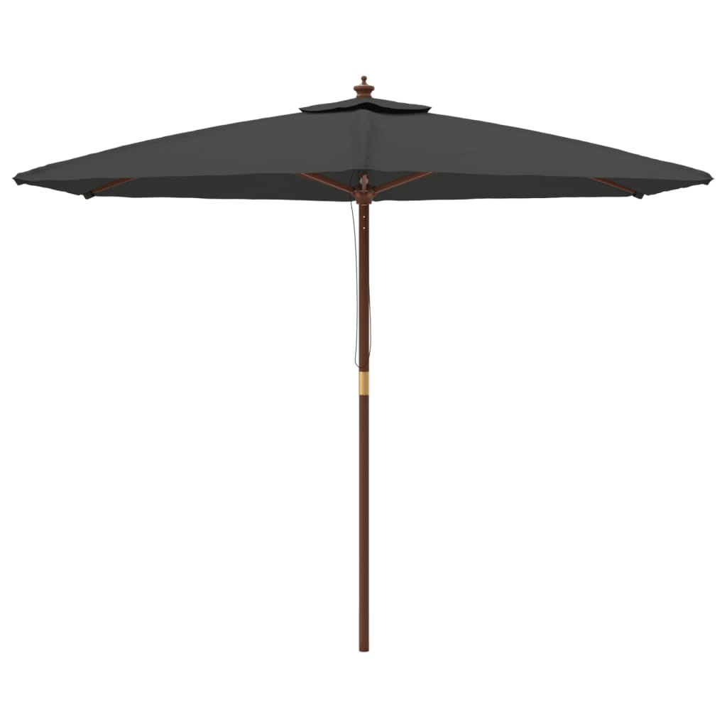 vidaXL Parasol ogrodowy na drewnianym słupku, antracytowy, 299x240 cm