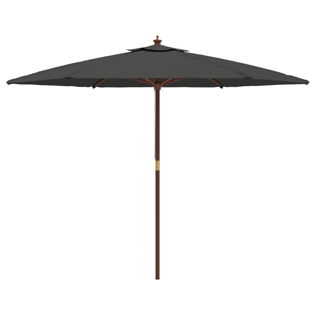 vidaXL Parasol ogrodowy na drewnianym słupku, antracytowy, 299x240 cm