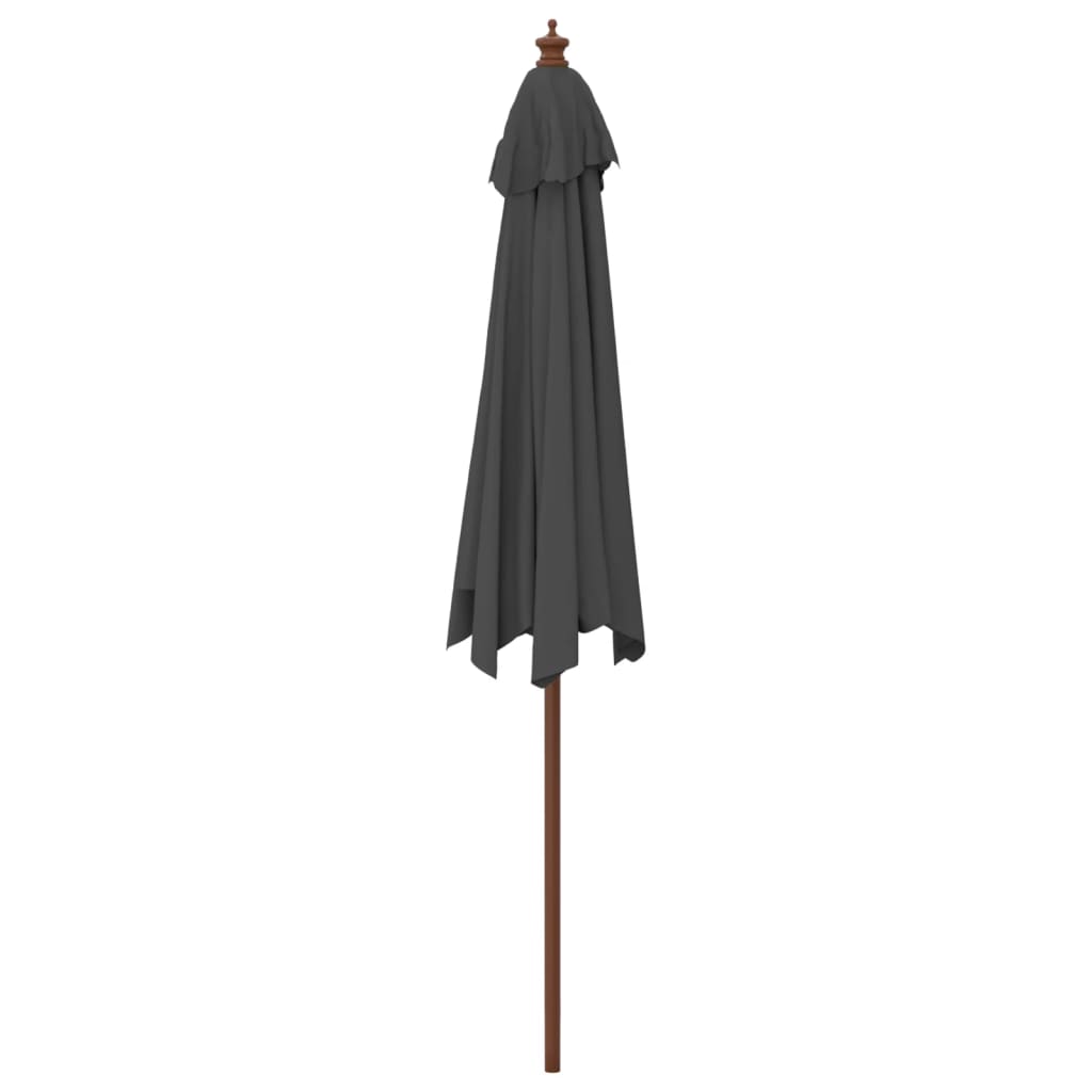 vidaXL Parasol ogrodowy na drewnianym słupku, antracytowy, 299x240 cm