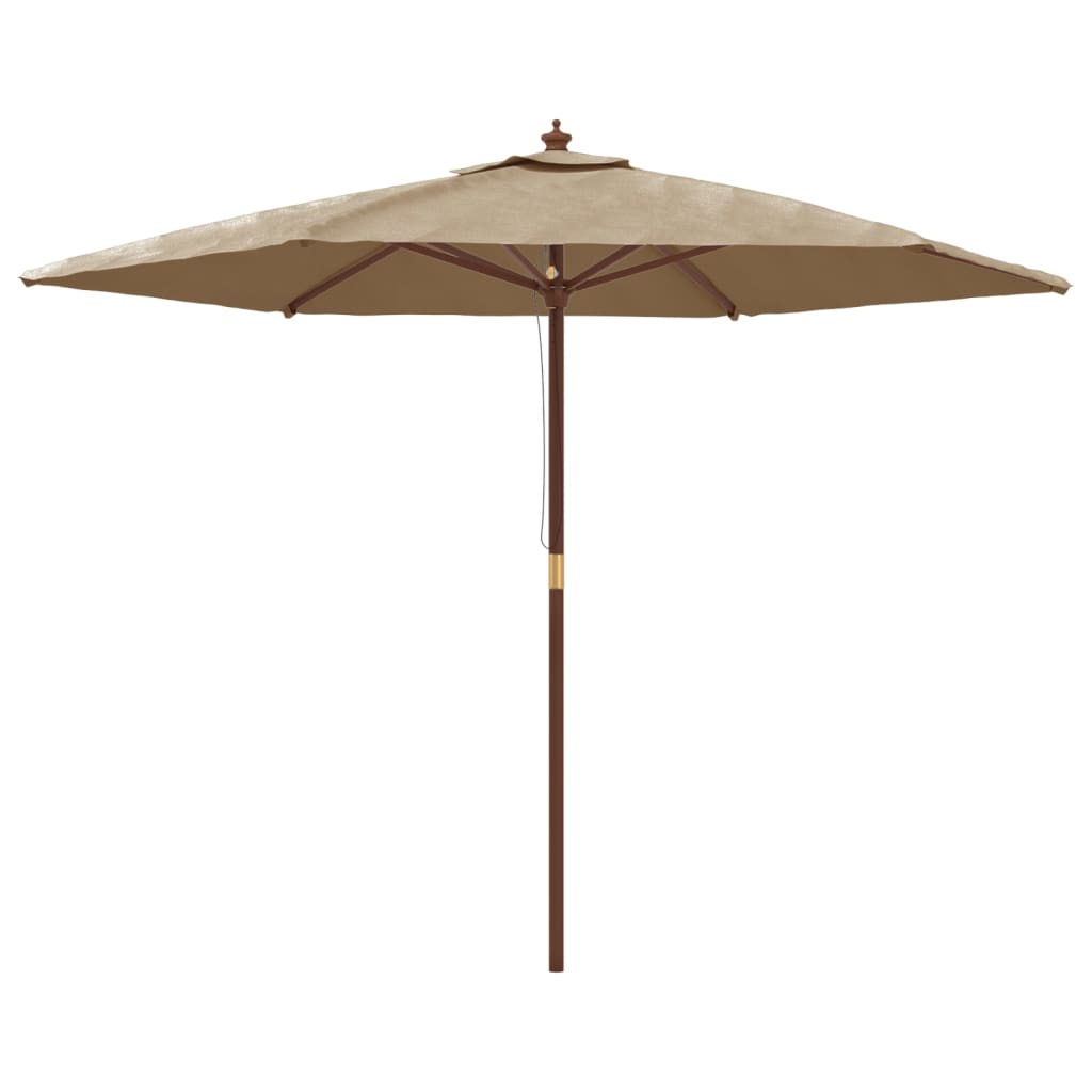 vidaXL Parasol ogrodowy na drewnianym słupku, kolor taupe, 299x240 cm