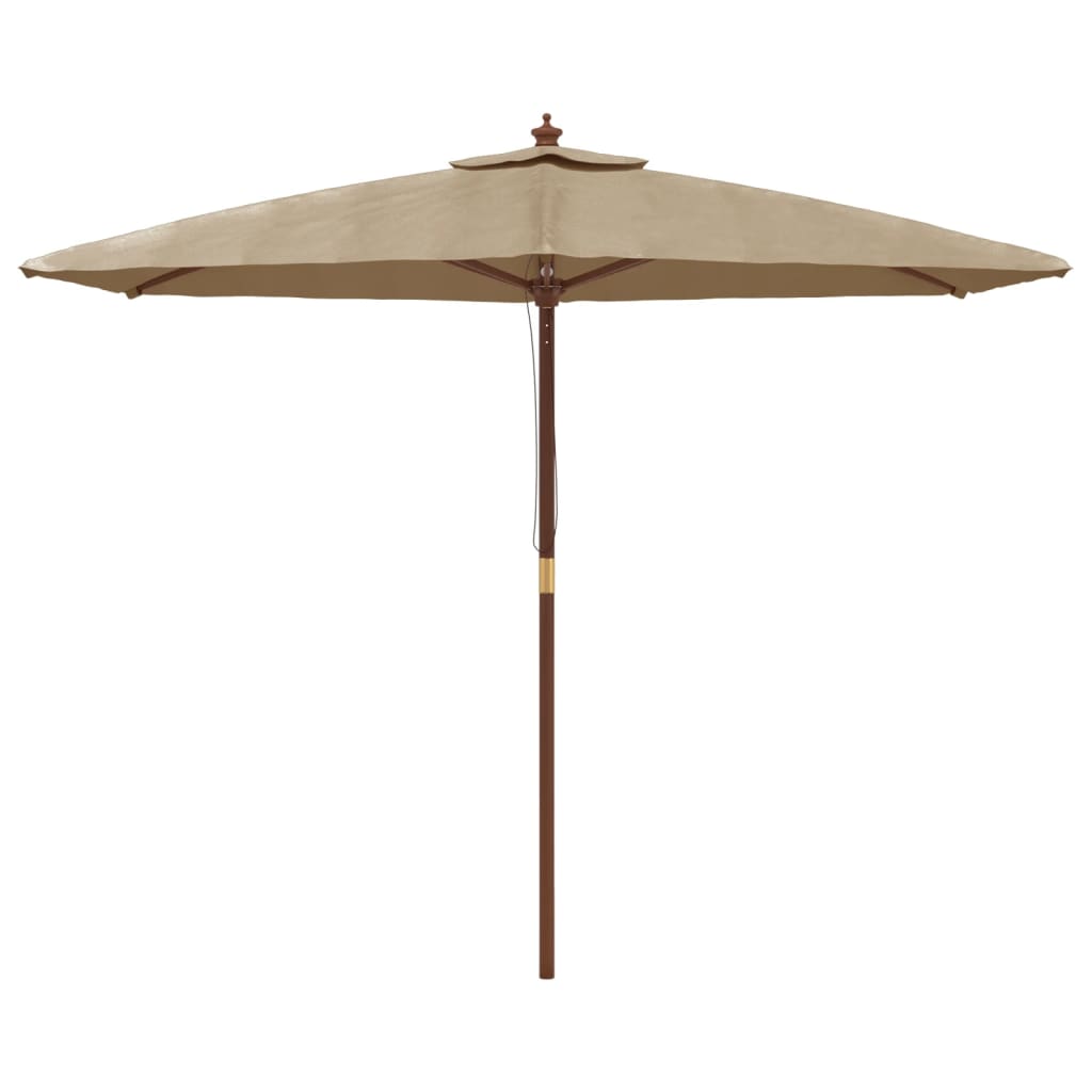 vidaXL Parasol ogrodowy na drewnianym słupku, kolor taupe, 299x240 cm