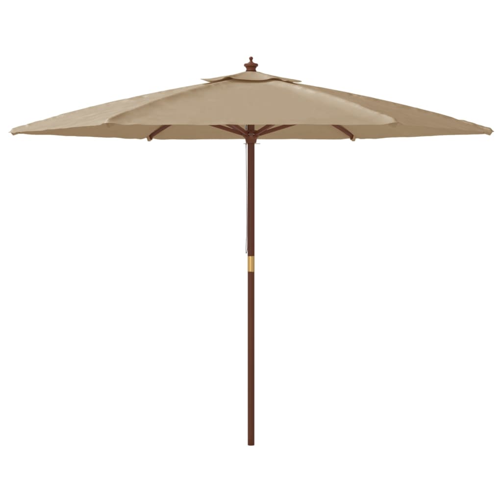 vidaXL Parasol ogrodowy na drewnianym słupku, kolor taupe, 299x240 cm