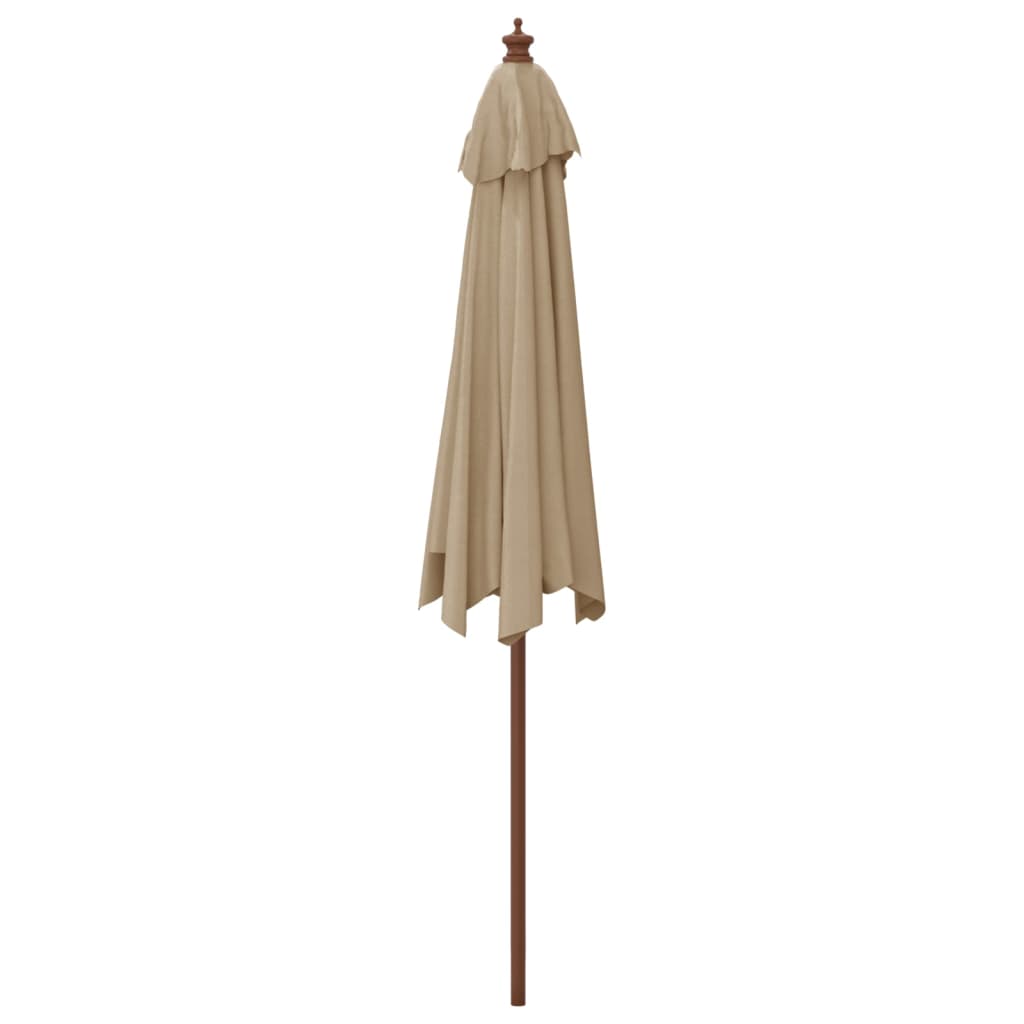 vidaXL Parasol ogrodowy na drewnianym słupku, kolor taupe, 299x240 cm