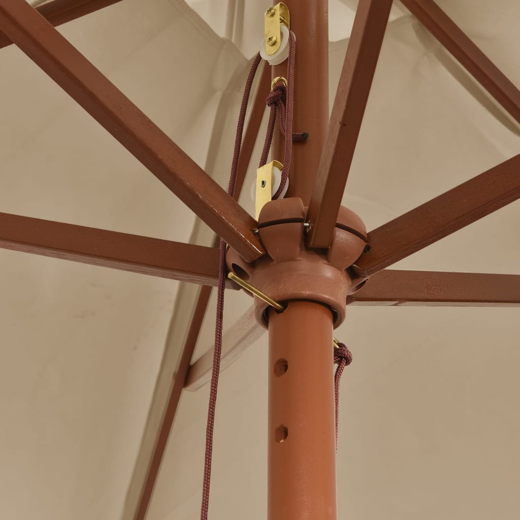 vidaXL Parasol ogrodowy na drewnianym słupku, kolor taupe, 299x240 cm