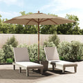 vidaXL Parasol ogrodowy na drewnianym słupku, kolor taupe, 299x240 cm