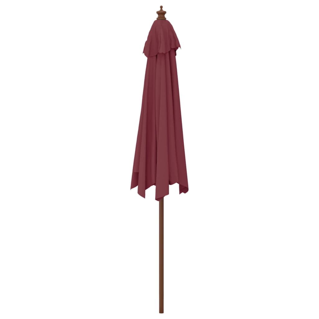 vidaXL Parasol ogrodowy na drewnianym słupku, bordowy, 299x240 cm