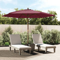 vidaXL Parasol ogrodowy na drewnianym słupku, bordowy, 299x240 cm