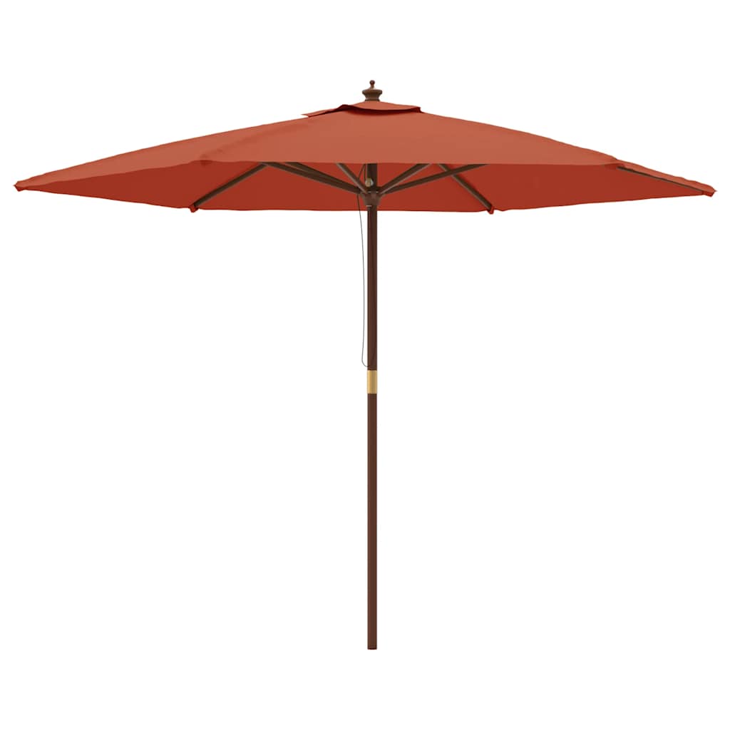 vidaXL Parasol ogrodowy na drewnianym słupku, terakotowy, 299x240 cm
