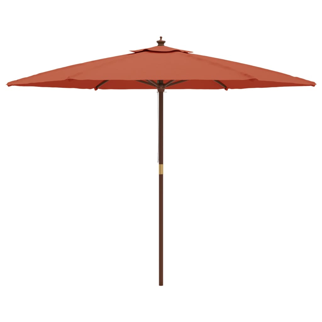 vidaXL Parasol ogrodowy na drewnianym słupku, terakotowy, 299x240 cm