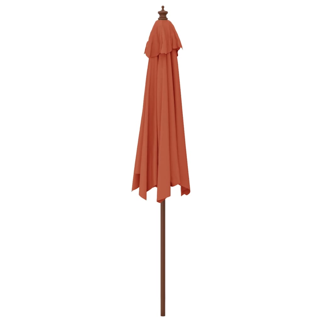 vidaXL Parasol ogrodowy na drewnianym słupku, terakotowy, 299x240 cm