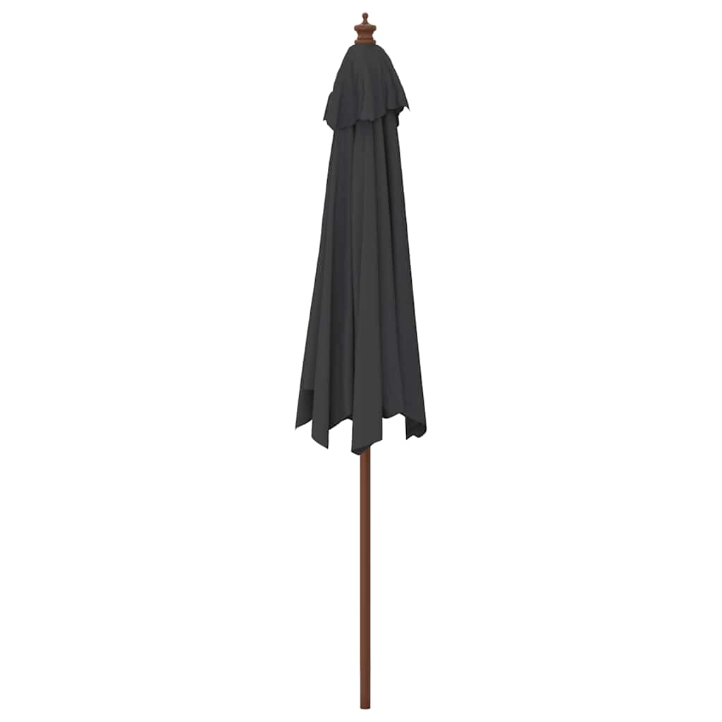 vidaXL Parasol ogrodowy na drewnianym słupku, czarny, 299x240 cm