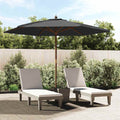 vidaXL Parasol ogrodowy na drewnianym słupku, czarny, 299x240 cm