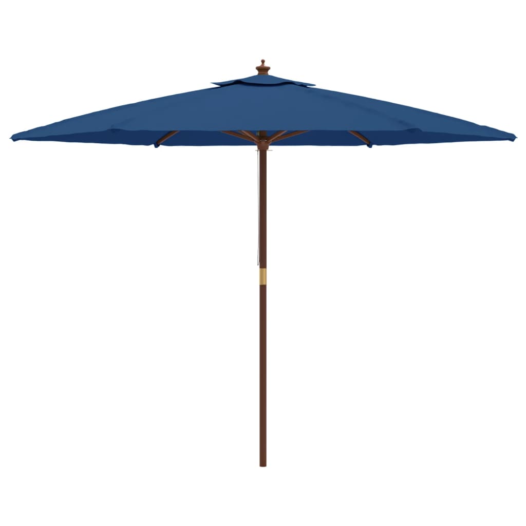 vidaXL Parasol ogrodowy na drewnianym słupku, lazurowy, 299x240 cm