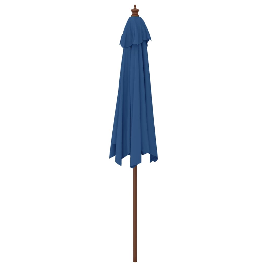 vidaXL Parasol ogrodowy na drewnianym słupku, lazurowy, 299x240 cm