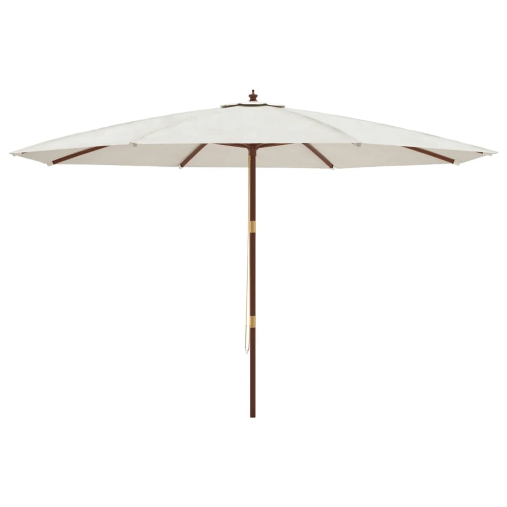 vidaXL Parasol ogrodowy na drewnianym słupku, piaskowy, 400x273 cm