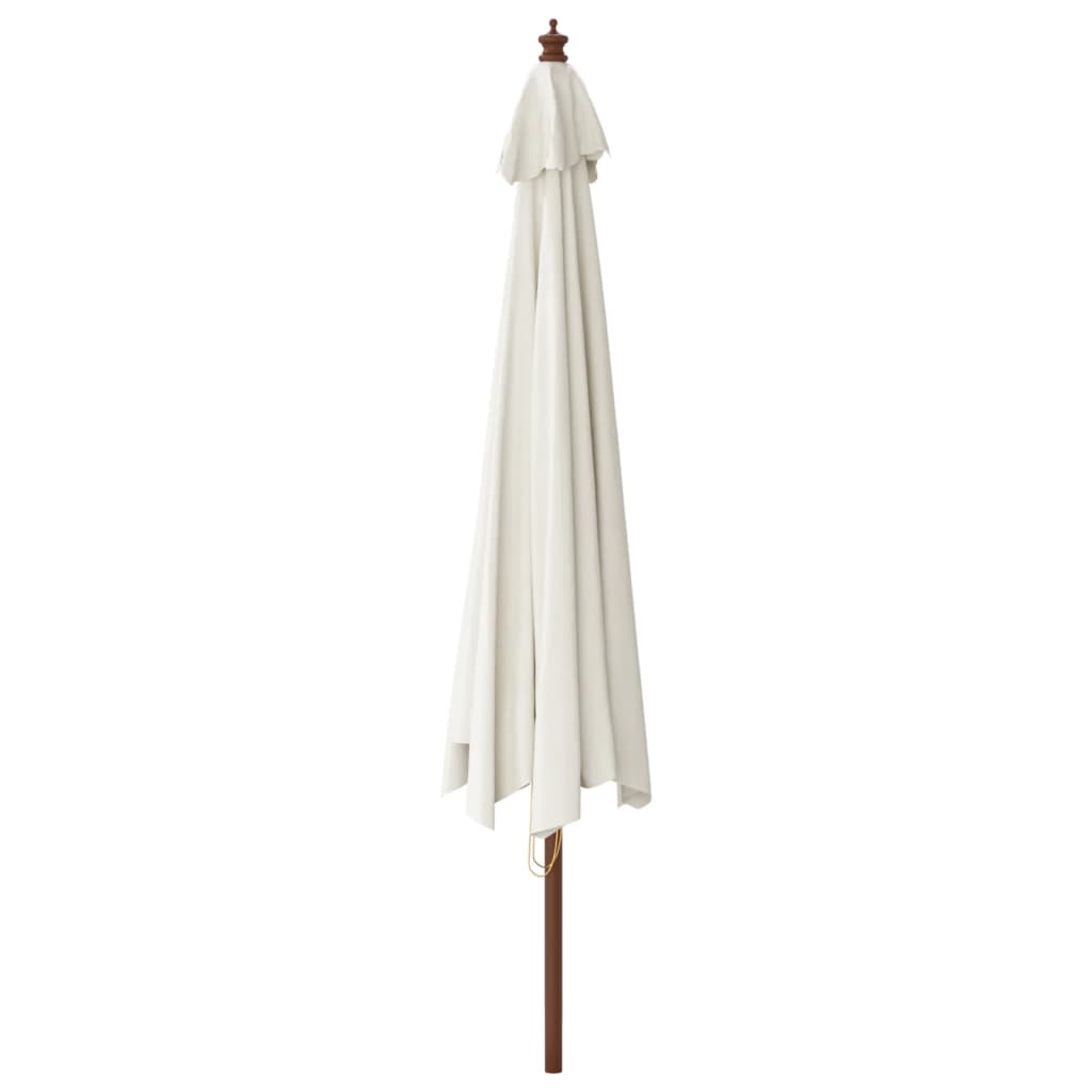 vidaXL Parasol ogrodowy na drewnianym słupku, piaskowy, 400x273 cm
