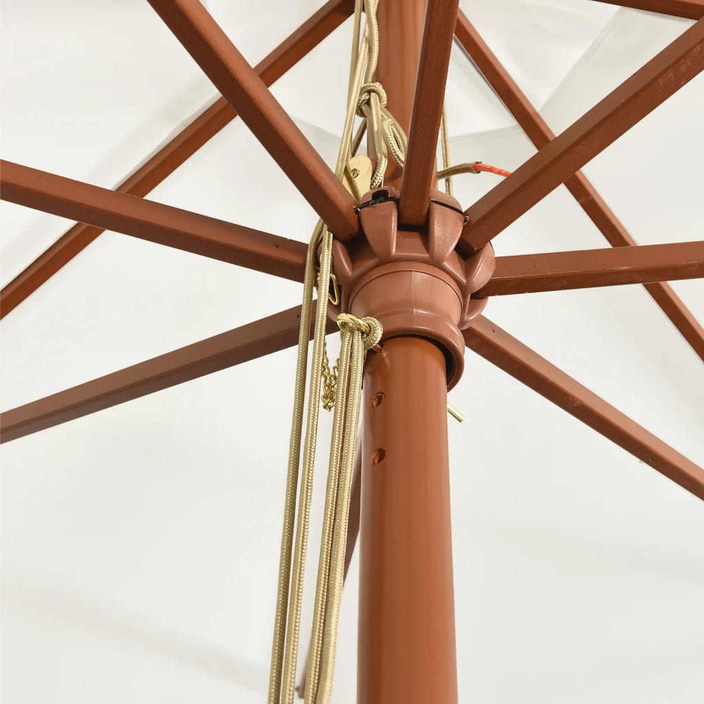 vidaXL Parasol ogrodowy na drewnianym słupku, piaskowy, 400x273 cm