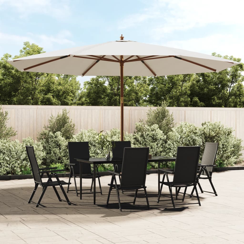 vidaXL Parasol ogrodowy na drewnianym słupku, piaskowy, 400x273 cm