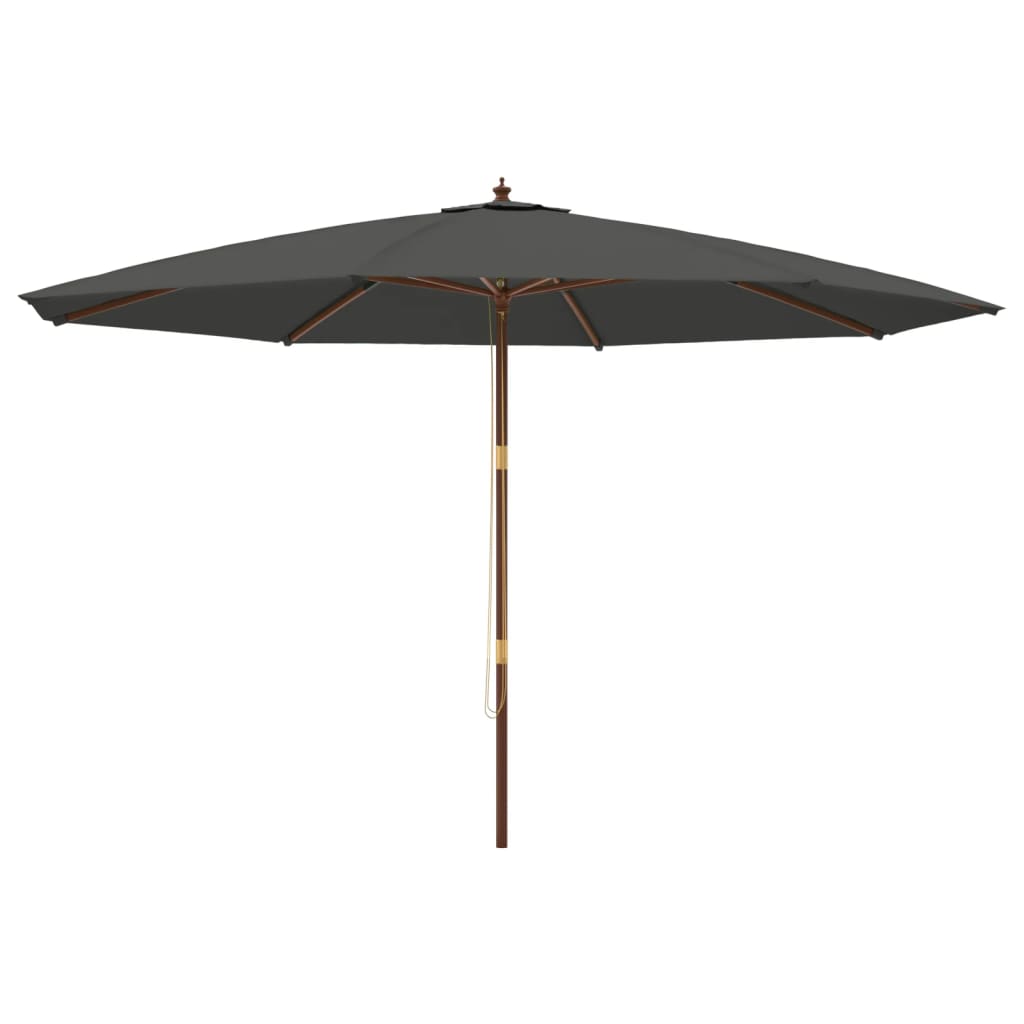 vidaXL Parasol ogrodowy na drewnianym słupku, antracytowy, 400x273 cm
