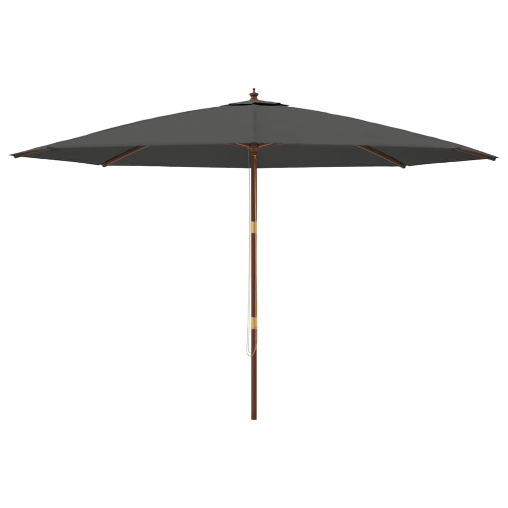 vidaXL Parasol ogrodowy na drewnianym słupku, antracytowy, 400x273 cm